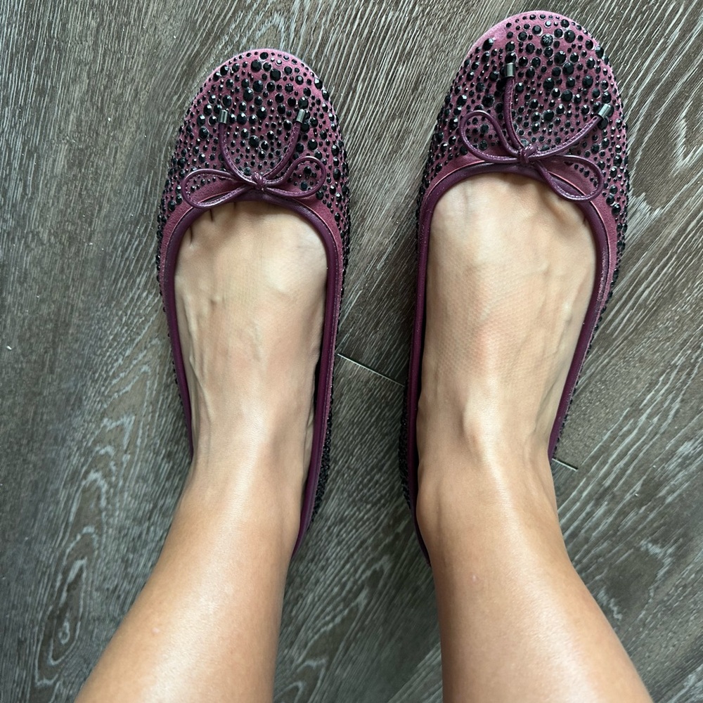 Jimmy Choo Purple Studded Flats